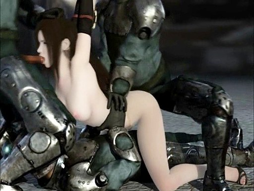 Hentai gang bang with video game girl