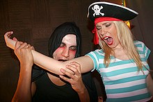 Pirate babe is fucked hard